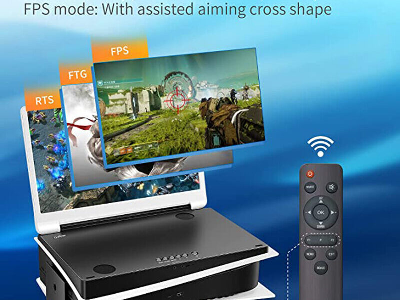 G-STORY 15.6 Inch 4K HDR Portable Game Monitor IPS Screen for PS5 for PlayStation 5 Game Console with 3D Stereo 2 HDMI 2pcs Earphone Ports Remote Control Support Switch Game Mode - Image 2