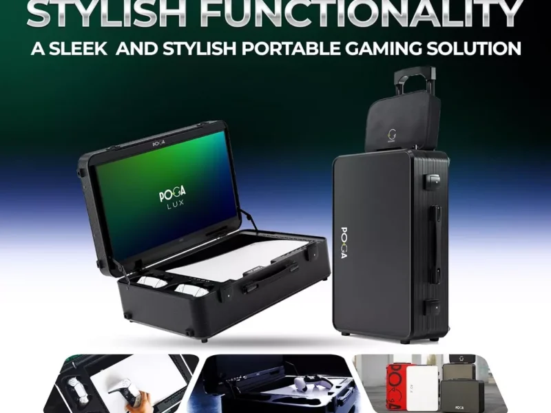 POGA LUX PlayStation 5 Premium Portable Console Travel Case incl. Trolley and 24 AOC Gaming Monitor - Image 9