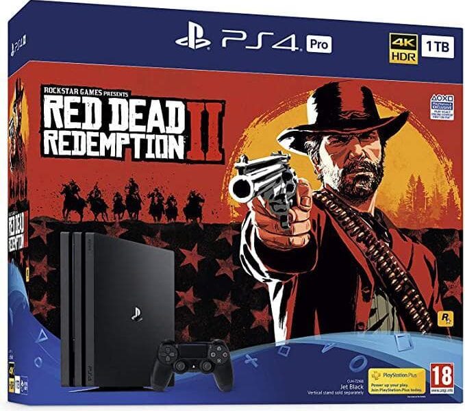 PlayStation 4 Pro 1000GB - Black + Red Dead Redemption 2