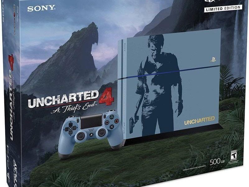 PlayStation 4 500GB - Blue - Limited edition Uncharted 4 + Uncharted 4