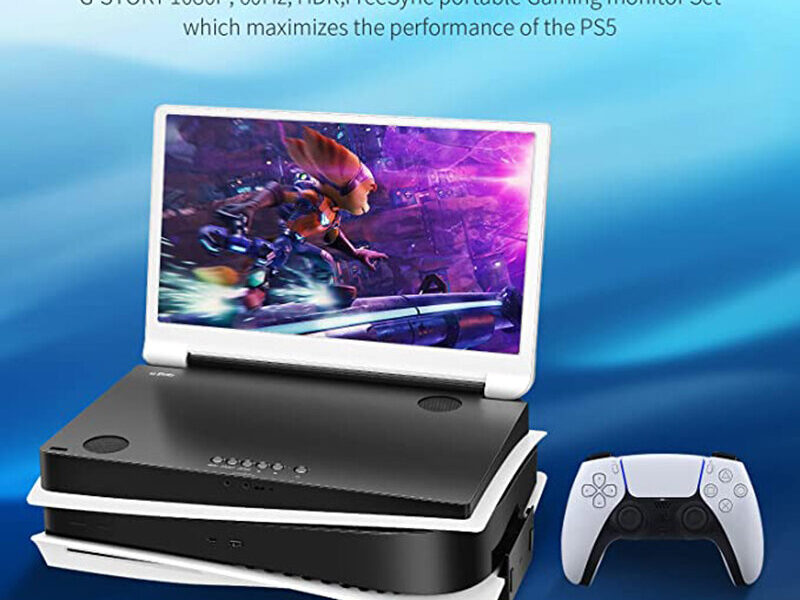 G-STORY 15.6 Inch 4K HDR Portable Game Monitor IPS Screen for PS5 for PlayStation 5 Game Console with 3D Stereo 2 HDMI 2pcs Earphone Ports Remote Control Support Switch Game Mode - Image 5